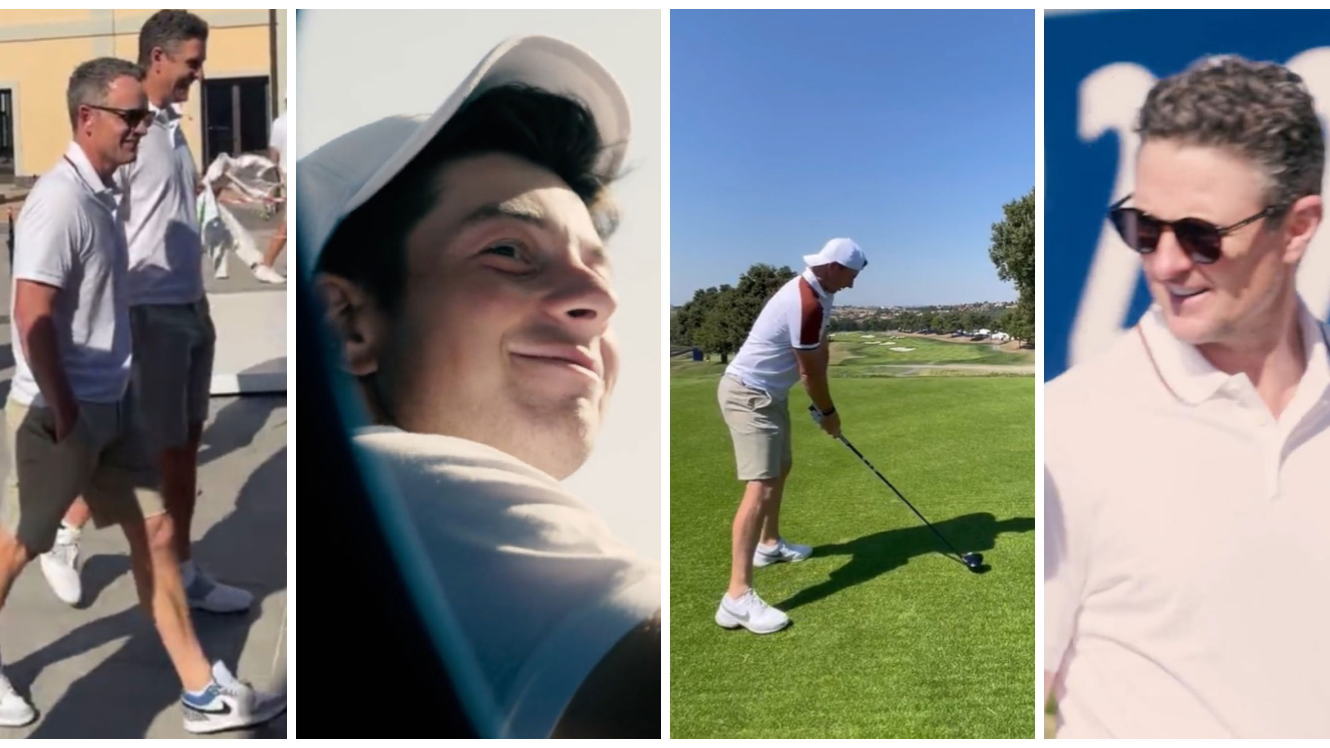 Rory McIlroy rocks backwards cap as Team Europe practice ahead of Ryder Cup